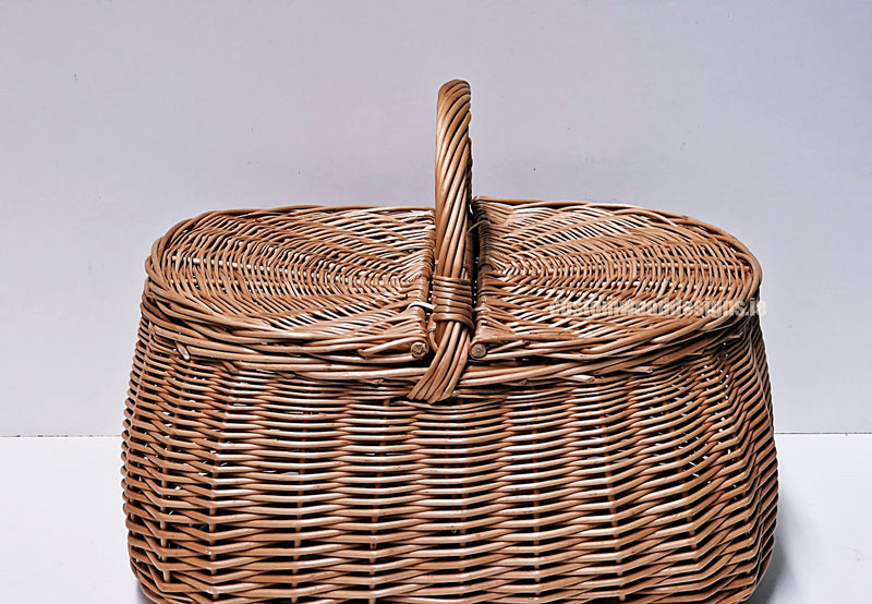 Load image into Gallery viewer, 10 x Oval Picnic Basket - 33hx43x28cm Custom Wood Designs __label: Multibuy CustomWoodDesignsIrelandIrishsuppliuerofWickerbasketsnaturalwickerbasketsPolywickebasketscorporategiftingbasketsretaildisplaybasketsdisplaybasketsgifting_15_c00adbcc-9d30-4ac6-9977-9c
