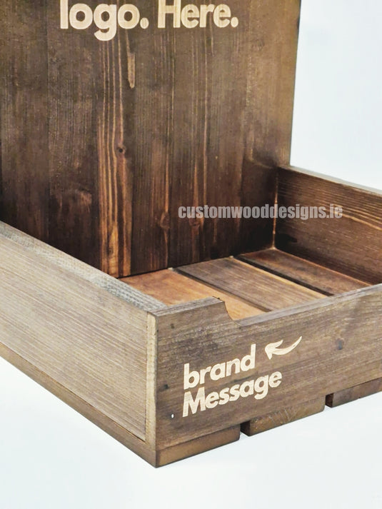 Dark Pine Crate-Style Display Countertop Display - Custom Wood Designs