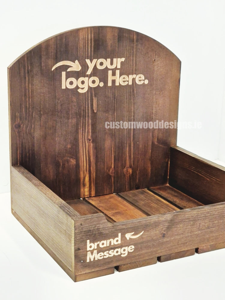 Load image into Gallery viewer, Dark Pine Crate-Style Counter top Display - Custom Wood Designs
