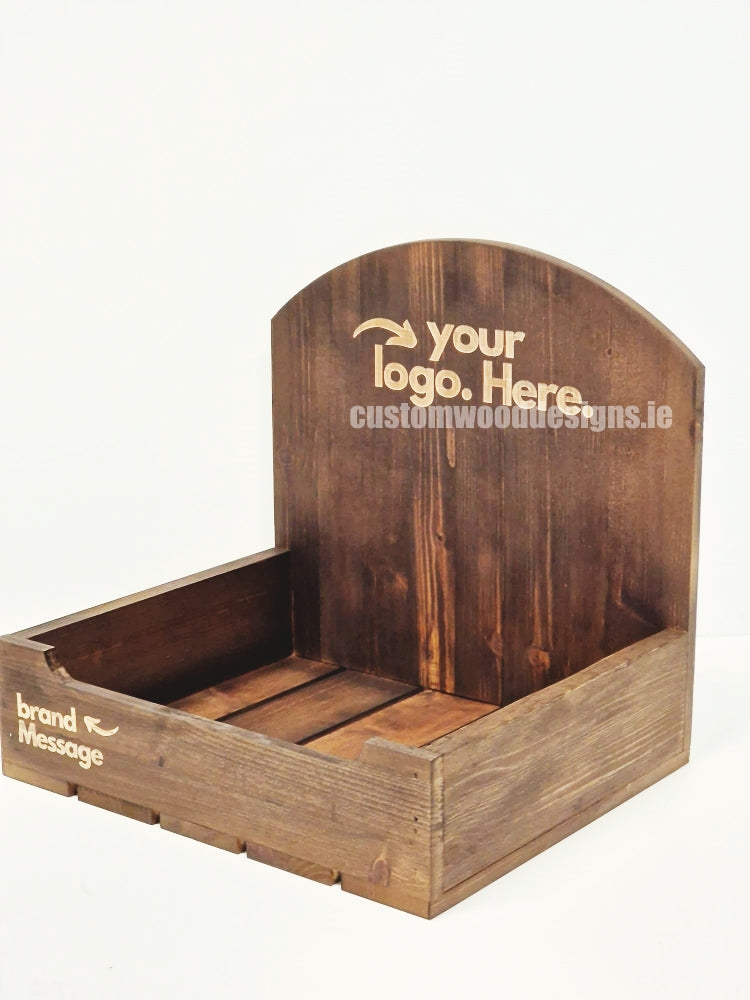 Load image into Gallery viewer, Dark Pine Crate-Style Display Countertop Display - Custom Wood Designs
