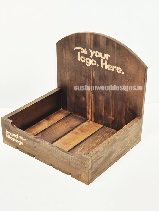 Dark Pine Crate-Style Display Countertop Display - Custom Wood Designs