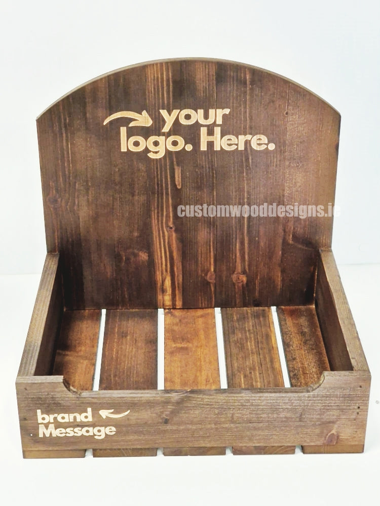 Load image into Gallery viewer, Dark Pine Crate-Style Display Countertop Display - Custom Wood Designs
