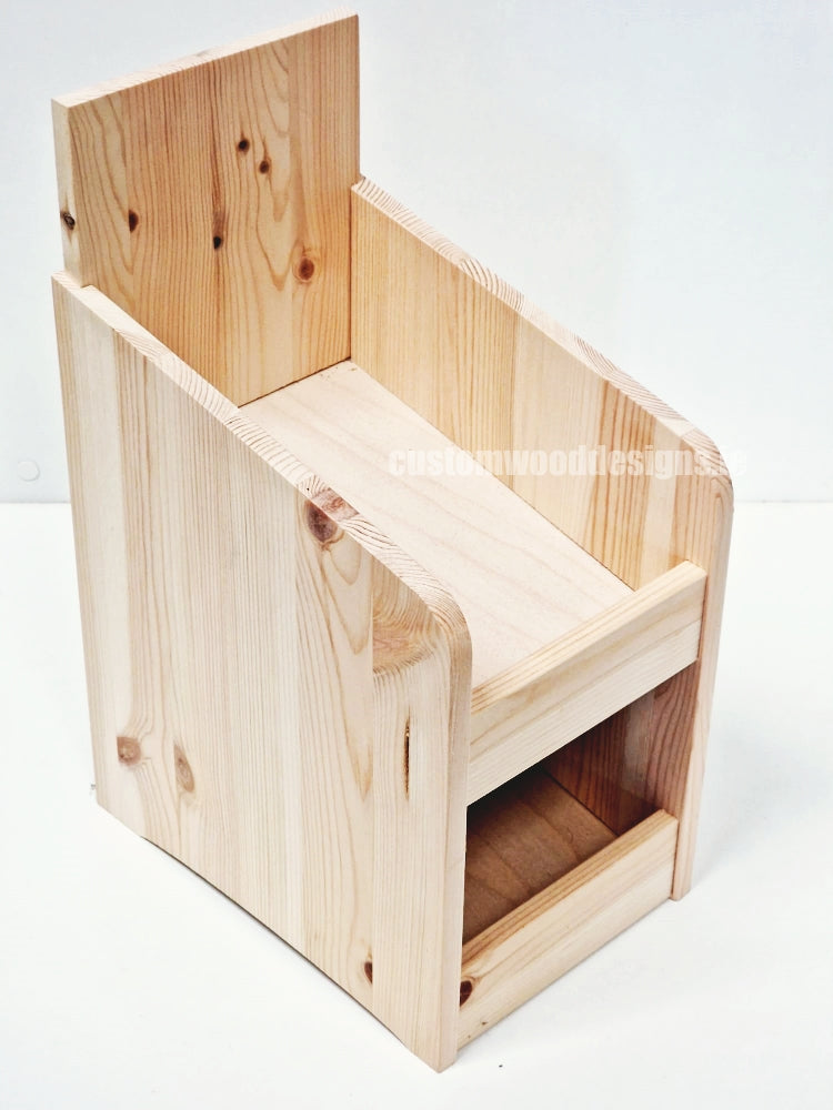 Load image into Gallery viewer, Natural Pine Two-Tier Compact Countertop Display - Custom Wood Designs
