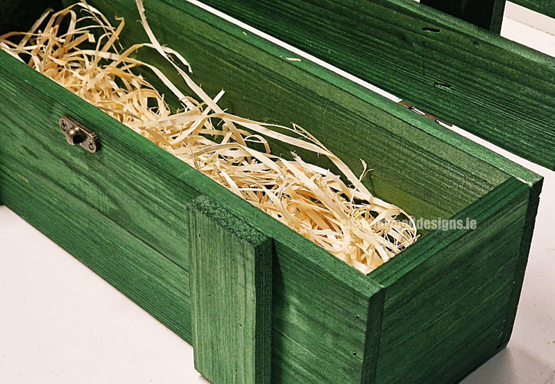 Load image into Gallery viewer, Rustic Bottle Box - Green Single Bottle box Custom Wood Designs __label: Multibuy Bottle Boxes Gift Boxes CustomWoodDesignsIrelandd4465904-262e-4558-8dbd-68e06d0d9195_c406b7e3-254a-4091-b6ba-2471cc1bdfd4
