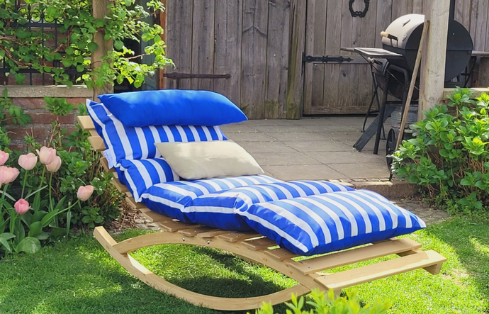 Rocking Lounger – FSC® Wooden Recliner with Reversible Outdoor Cushion - Custom Wood Designs Rocking Lounger – FSC® Wooden Recliner with Reversible Outdoor Cushion made from [material] –  [use_case] | Custom Wood Designs