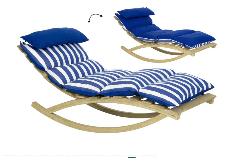 Load image into Gallery viewer, Rocking Lounger – FSC® Wooden Recliner with Reversible Outdoor Cushion - Custom Wood Designs Rocking Lounger – FSC® Wooden Recliner with Reversible Outdoor Cushion made from [material] –  [use_case] | Custom Wood Designs

