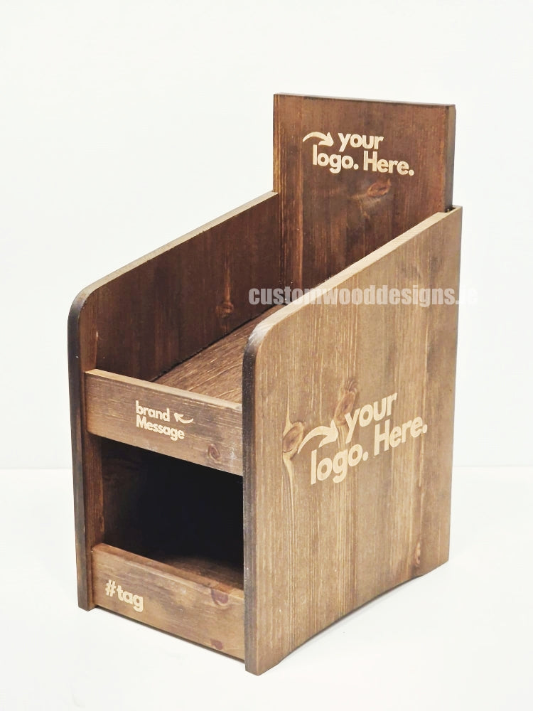 Load image into Gallery viewer, Dark Pine Three-Shelf Compact Countertop Display - Custom Wood Designs
