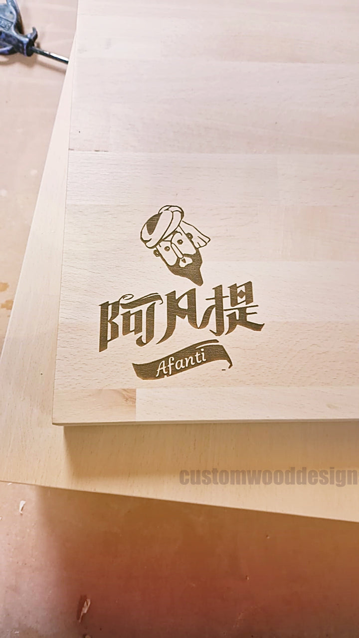 Laser Branded Tabletops | Custom Wood Designs