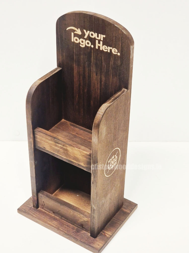 Load image into Gallery viewer, Dark Pine Mini Two-Tier Countertop Display - Custom Wood Designs
