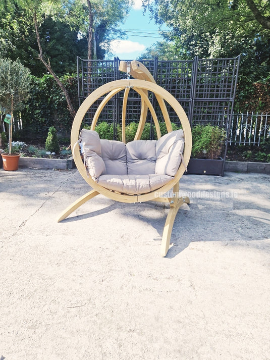 Globe Wood Hanging Chair & Stand Set