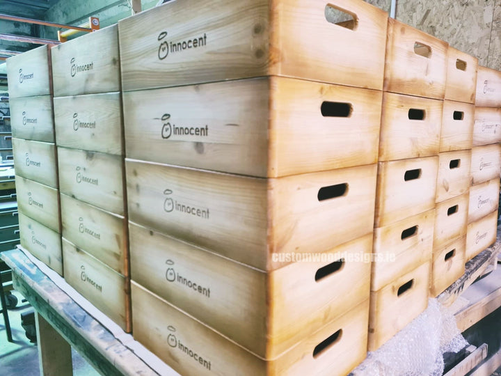 Branded Crates Crates | Custom Wood Designs Branded Box Eco Crates Display Retail ...