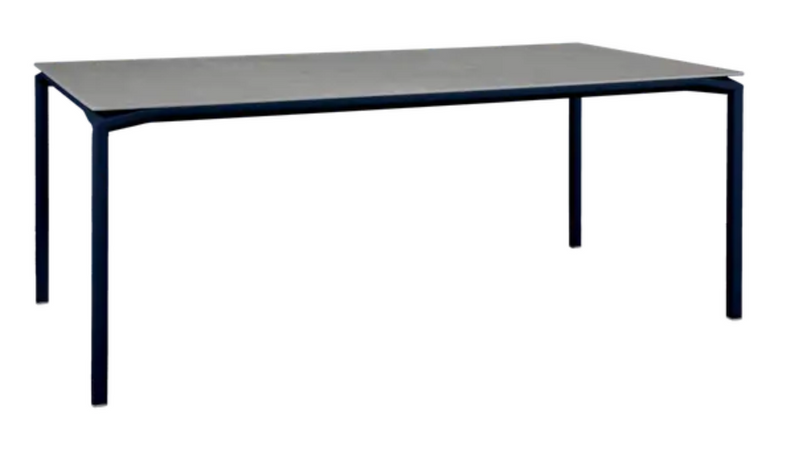 Load image into Gallery viewer, Fermob CALVI Kreta mineral dining table in deep blue, 195x95 cm, eight-seater with durable tabletop for outdoor or indoor use.
