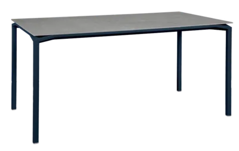 Load image into Gallery viewer, Fermob CALVI Creta Mineral dining table in deep blue grey, 160x80 cm, six-seater outdoor table with modern design
