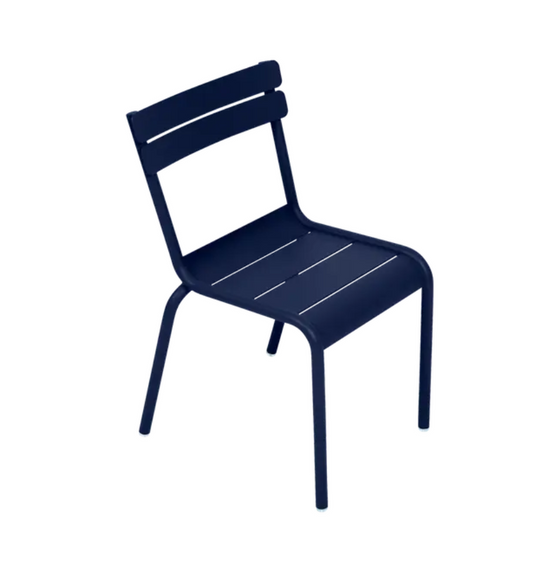 Deep blue Fermob Luxembourg Kid Chair from Fermb Kids Corner Contract, designed for children's restaurant and corner furniture.