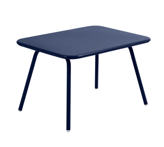 Deep blue Fermob Luxembourg Kid Table for children, showing a compact, colorful children's table with a modern design.
