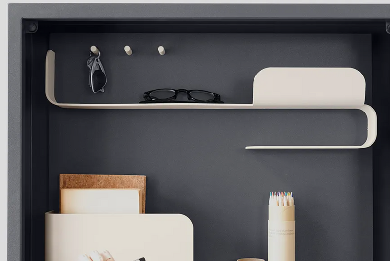 Load image into Gallery viewer, Wall-mounted Face à Face Fermob writing desk with sleek wooden surface and modern design, perfect for compact workspaces.
