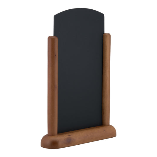 Securit Table Chalkboard Set - Elegant Top A5 Dark Brown (Pack of 6) - Boards + 3 Extra Inserts + White Markers - in use