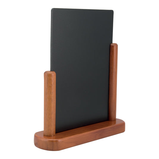 Securit Table Chalkboard Set - Elegant A5 Mahogany (Pack of 6) - Boards + 3 Extra Inserts + White Markers