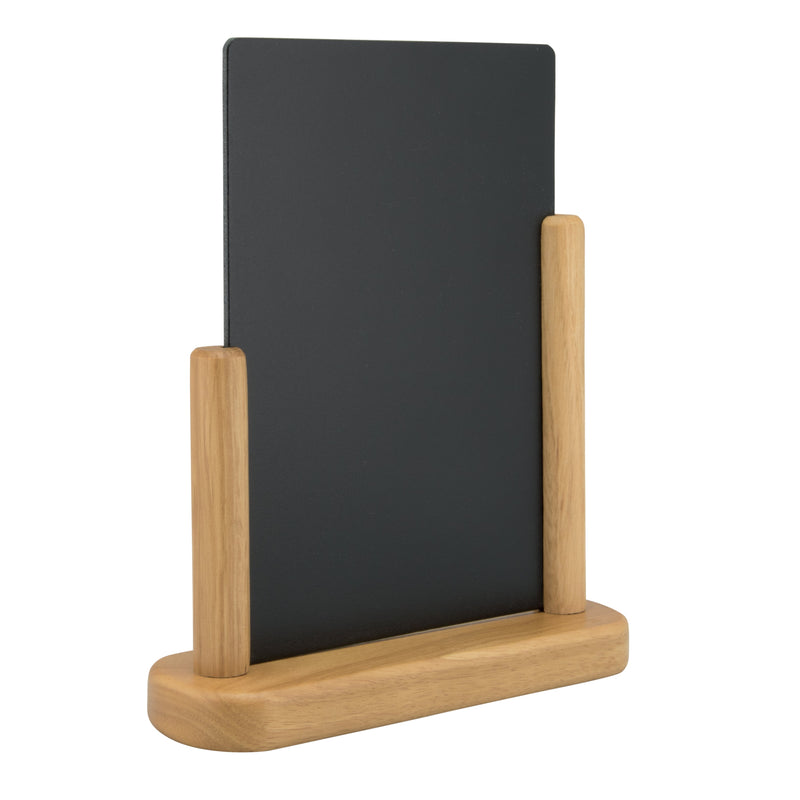 Load image into Gallery viewer, Securit Table Chalkboard Set - Elegant A5 Teak (Pack of 6) - Boards + 3 Extra Inserts + White Markers - in use

