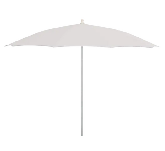 Fermob aluminium parasol with 250cm diameter in ecru, ideal for outdoor use, lightweight and durable.