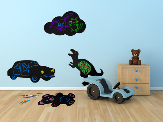 Securit Wall Chalkboards - Silhouette - Black 40,2x29,7x0,3cm - Pack of 6 - in use