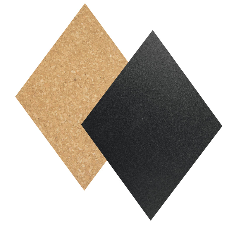 Load image into Gallery viewer, Securit Wall Board - Cork &amp; Chalk Diamonds - Black/Cork 30x22x0,2cm - Pack of 6
