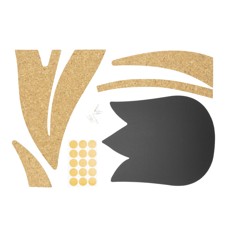 Load image into Gallery viewer, Securit Wall Board - Cork &amp; Chalk Tulip - Black/Cork 82.5x29x1cm - Pack of 6
