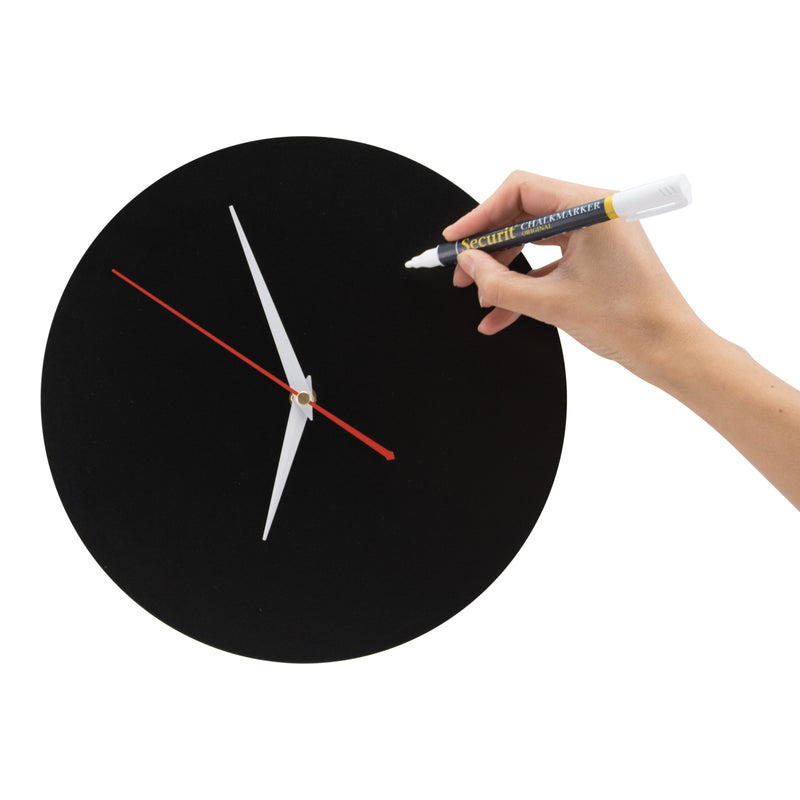 Load image into Gallery viewer, Securit Wall Chalkboards - Clock - Black 27x27x2,5cm - Pack of 6
