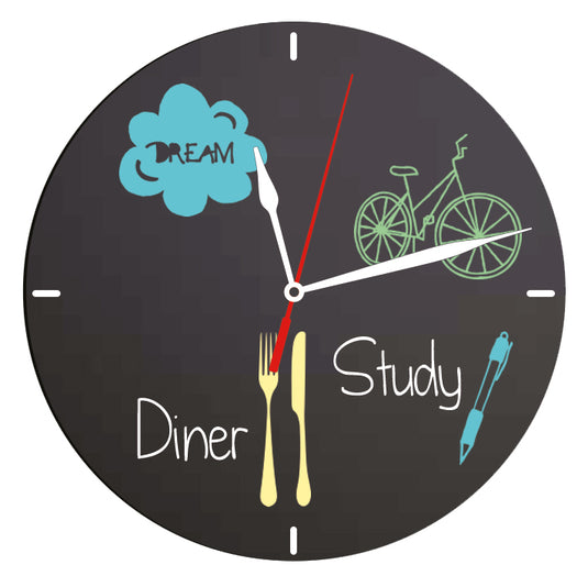 Securit Wall Chalkboards - Clock - Black 27x27x2,5cm - Pack of 6