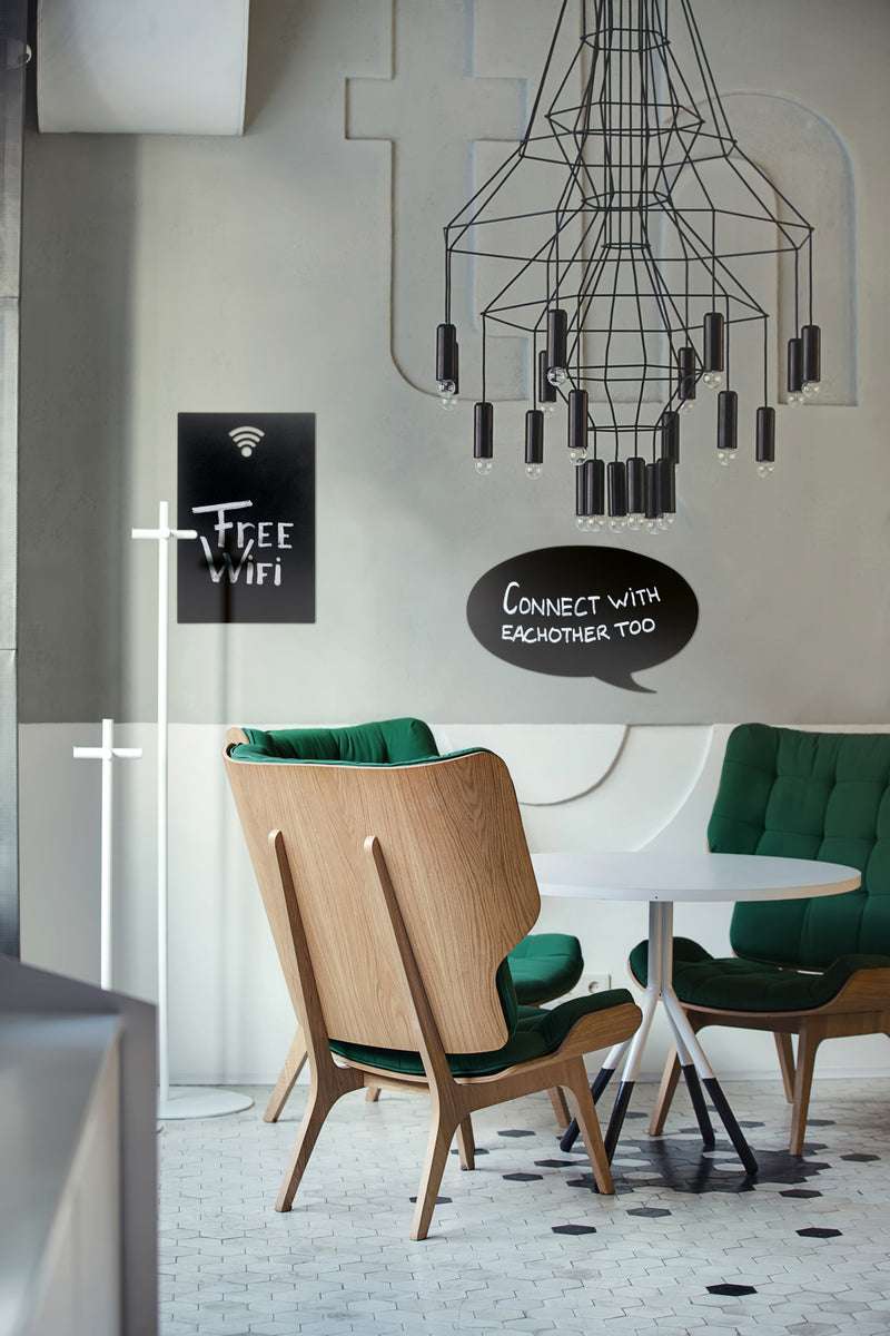 Load image into Gallery viewer, Securit Wall Chalkboards - Silhouette - Black 38x25x0,3cm - Pack of 6 - in use

