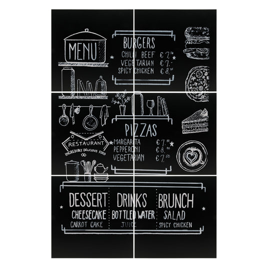 Securit Wall Chalkboards - Xxl - Black 40x40x0,2cm - Pack of 6