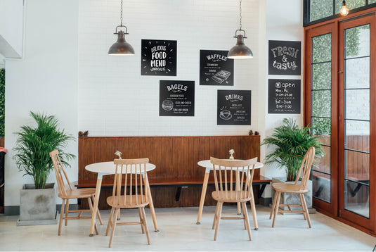 Securit Wall Chalkboards - Xxl - Black 40x40x0,2cm - Pack of 6 - in use