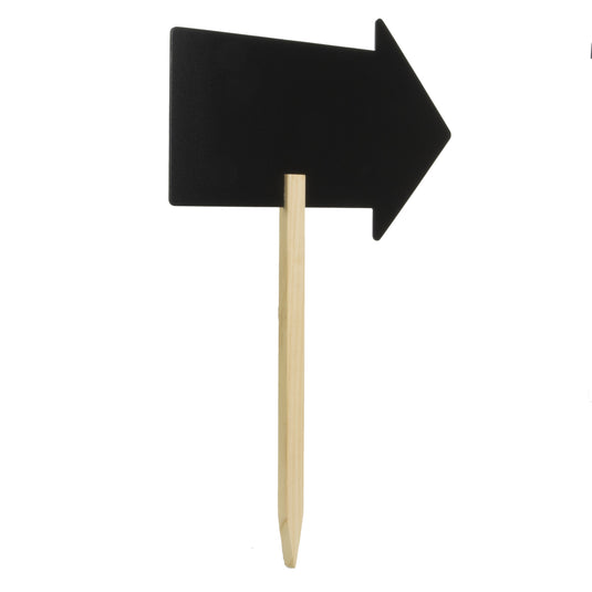 Garden Chalkboard Sign Set - 6 Arrow Chalkboard Signs on Spikes + Plants Stencils + Waterproof White Markers