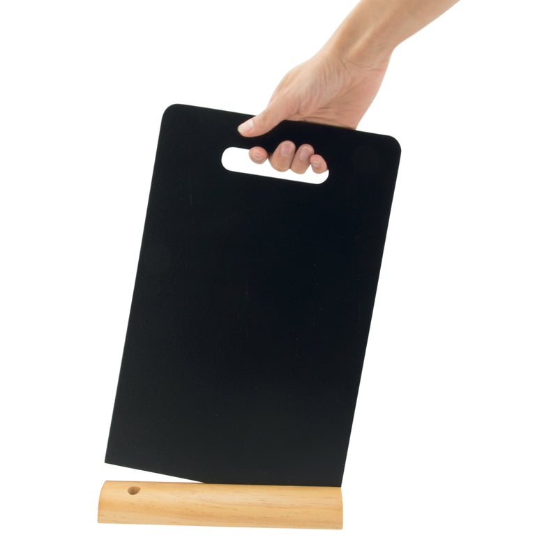 Load image into Gallery viewer, Securit Table Chalkboards - Silhouette Wood - Black 33,5x21x6cm - Pack of 6
