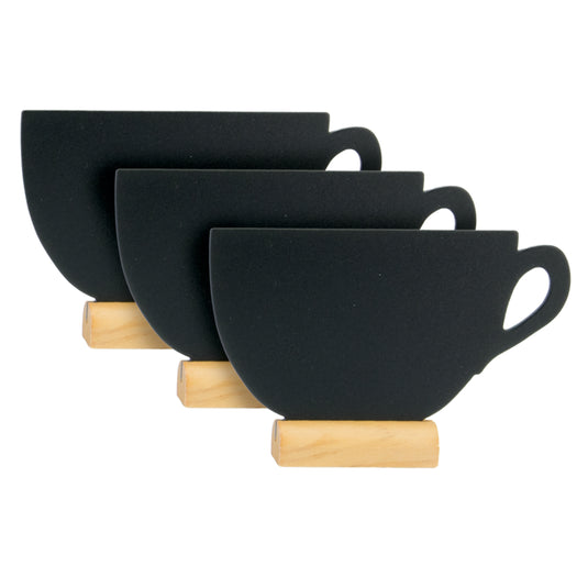 Securit Table Chalkboards - Silhouette Wood Mini - Black 9x13,5x2cm - Pack of 6