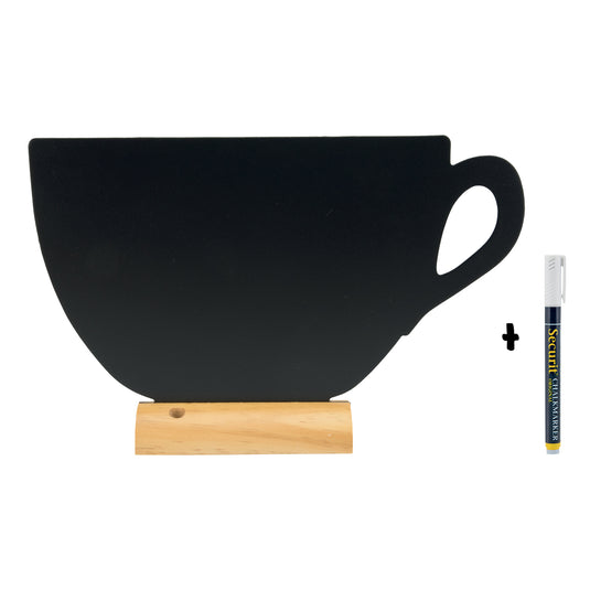 Securit Table Chalkboards - Silhouette Wood - Black 21,3x33,5x6cm - Pack of 6