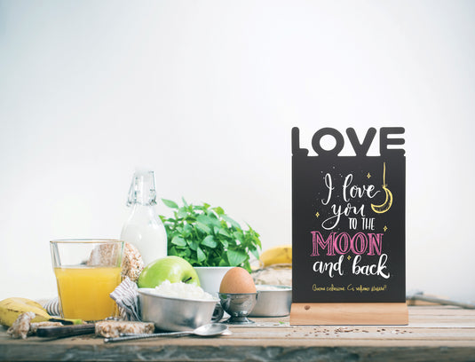 Securit Table Chalkboards - Silhouette Wood - Black 34,5x21x6cm - Pack of 6 - in use