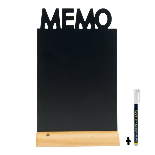 Securit Table Chalkboards - Silhouette Wood - Black 34,5x21x6cm - Pack of 6