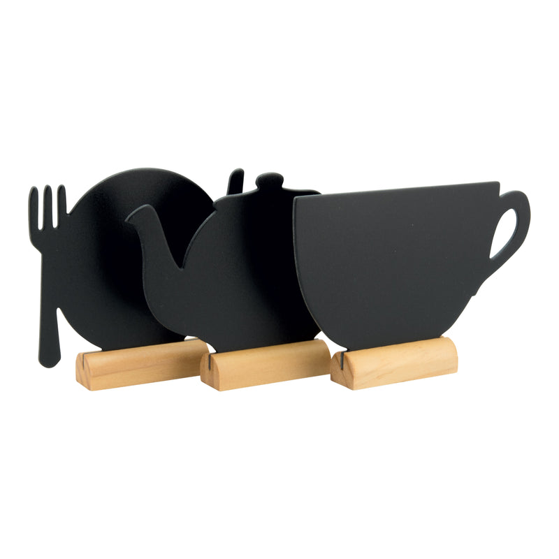Load image into Gallery viewer, Securit Table Chalkboards - Silhouette Wood Mini - Black 10x13,5x2cm - Pack of 6
