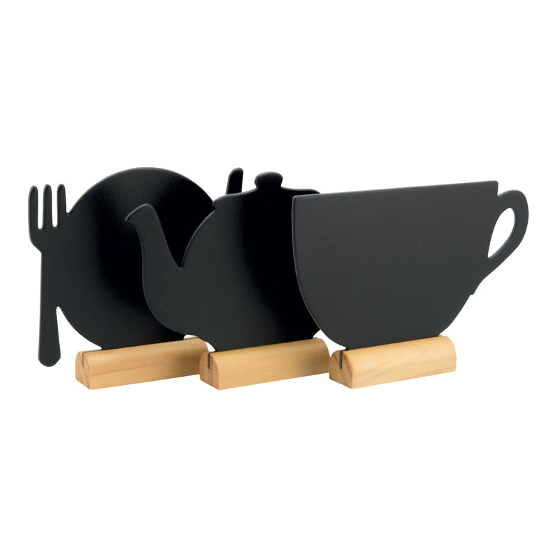 Load image into Gallery viewer, Garden Party Table Set - 18 Mini Silhouette Chalkboards + 6 Glass &amp; Wood Tealight Lanterns
