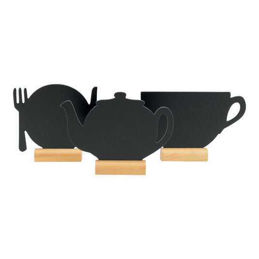 Securit Table Chalkboards - Silhouette Wood Mini - Black 10x13,5x2cm - Pack of 6