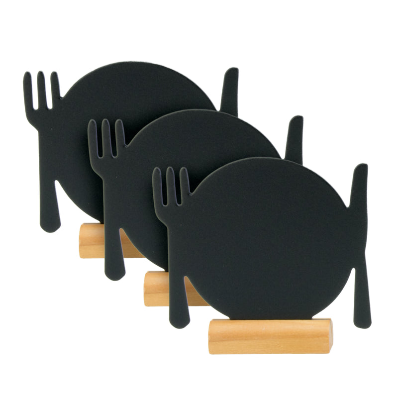 Load image into Gallery viewer, Securit Table Chalkboards - Silhouette Wood Mini - Black 10x10,5x2cm - Pack of 6
