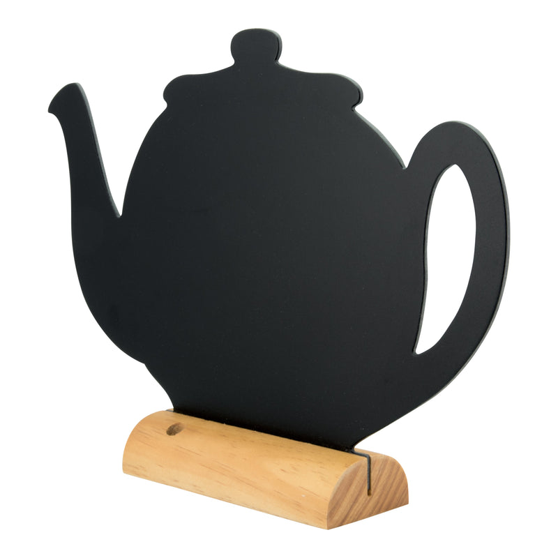 Load image into Gallery viewer, Coffee Corner Kitchen Set - Teapot &amp; Cup Chalkboards on Wooden Bases + Coffee Stencils + White Chalk Markers
