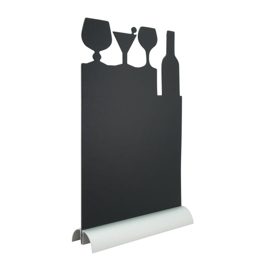 Securit Table Chalkboards - Silhouette Aluminium - Black 34,5x21x6cm - Pack of 6