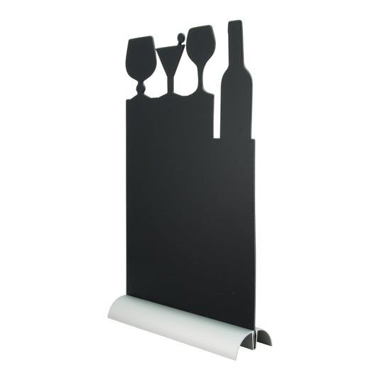 Securit Table Chalkboards - Silhouette Aluminium - Black 34,5x21x6cm - Pack of 6