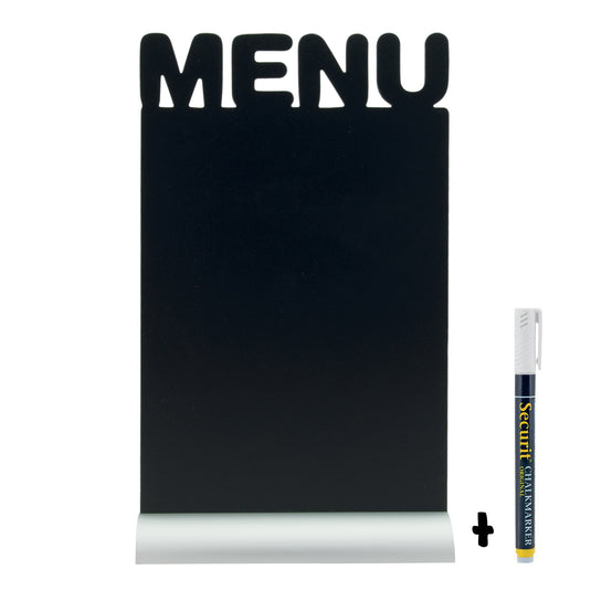 Securit Table Chalkboards - Silhouette Aluminium - Black 34,2x21x6cm - Pack of 6