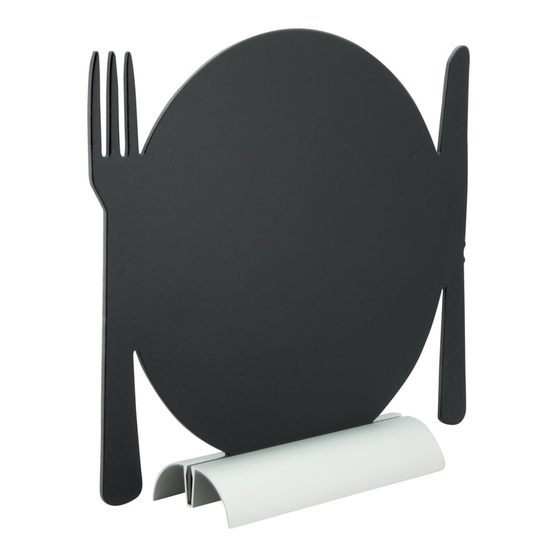 Load image into Gallery viewer, Securit Table Chalkboards - Silhouette Aluminium - Black 24x24,5x6cm - Pack of 6
