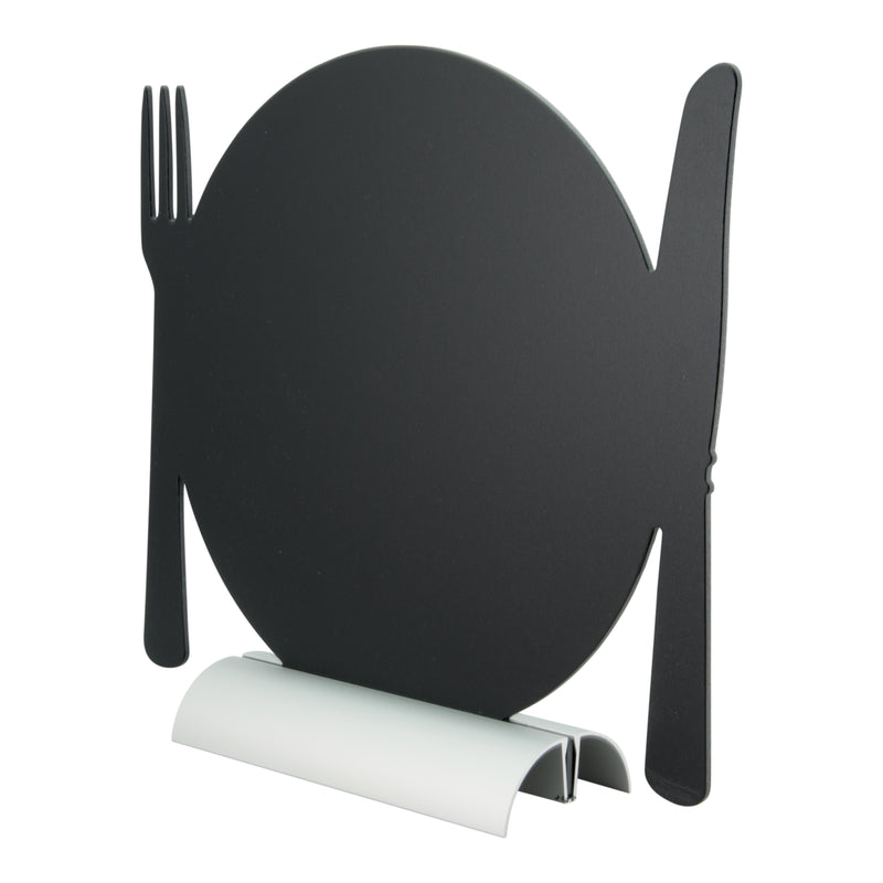 Load image into Gallery viewer, Securit Table Chalkboards - Silhouette Aluminium - Black 24x24,5x6cm - Pack of 6
