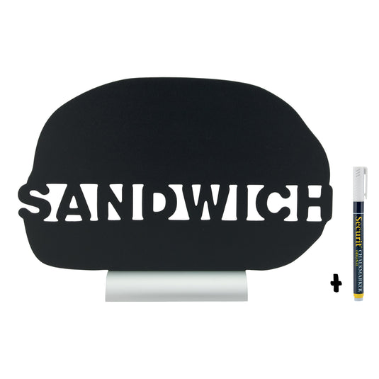 Securit Table Chalkboards - Silhouette Aluminium - Black 24x34x6cm - Pack of 6