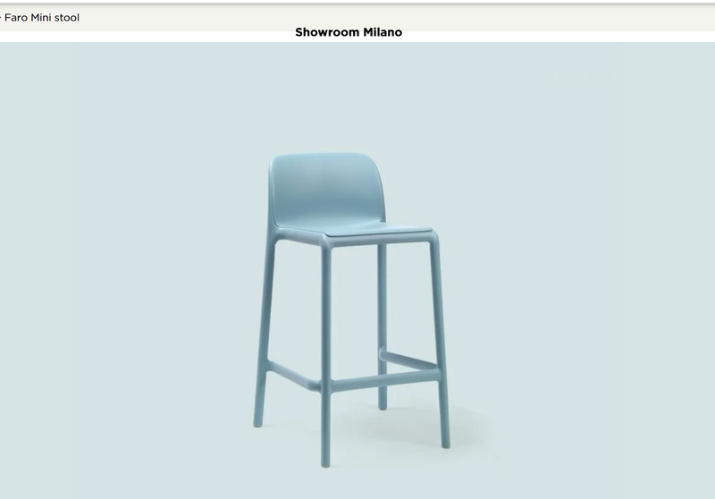 Load image into Gallery viewer, Nardi Faro Mini Counter Stool, a sleek high bar stool with a modern design, featuring a sturdy seat and stylish legs.
